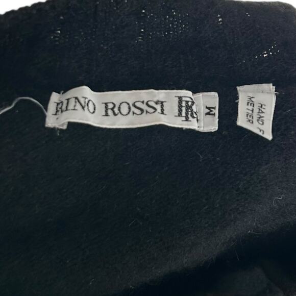 Vintage Black Lambs Wool Cardigan Sweater Womens Sz Medium Gold Button Angora - Picture 6 of 16